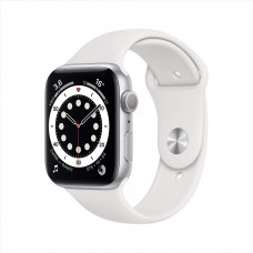 Смарт-часы Apple Watch Series 6 44mm Silver with White Sport Band (M00D3RU/A)