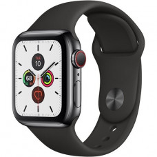 Apple Watch Series 5 GPS+ Cellular 40mm Space Black Stainless Steel Case with Black Sport