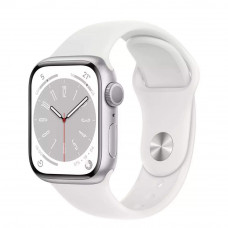 Часы Apple Watch Series 8 GPS + Cellular 45мм Stainless Steel Case with Sport Band White,