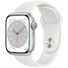 Часы Apple Watch Series 8 GPS 41mm Silver Aluminium Case with White Sport Band - Regular M