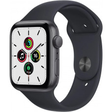 Смарт-часы Apple Watch SE A2352 GPS 44 мм корпус из алюминия SM ремешок чёрный тёмная ночь