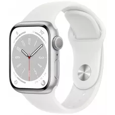 Смарт-часы Apple Watch Series 8 41 мм серебристые S-M спортивный ремешок