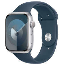 Смарт-часы Apple Watch S9 GPS 45mm Silver Aluminium Case with Storm Blue Sport Band M/L