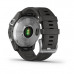 Часы Garmin Fenix 7s серебристый с графитовым силиконовым ремешком